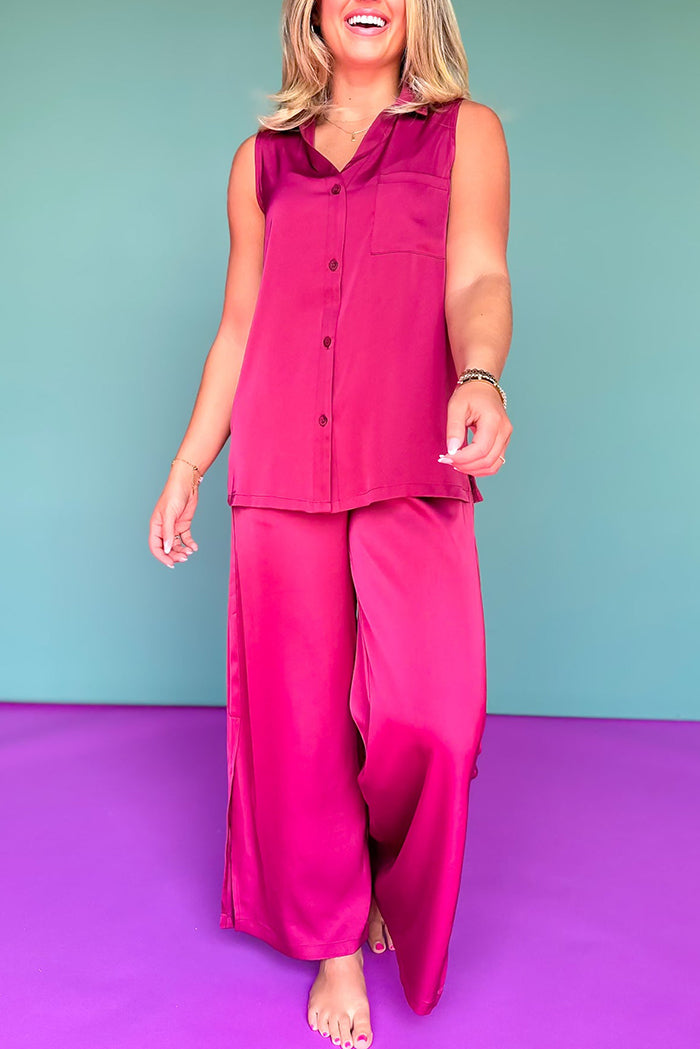 Casual Solid Color Sleeveless Set