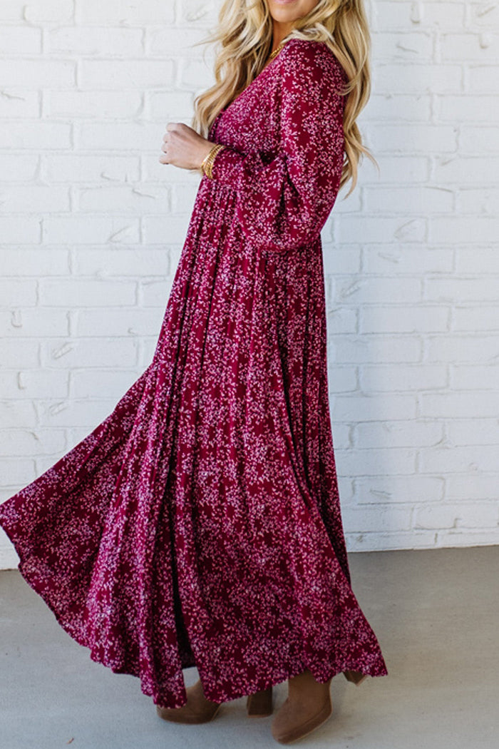 Soft Floral Print Maxi Dress
