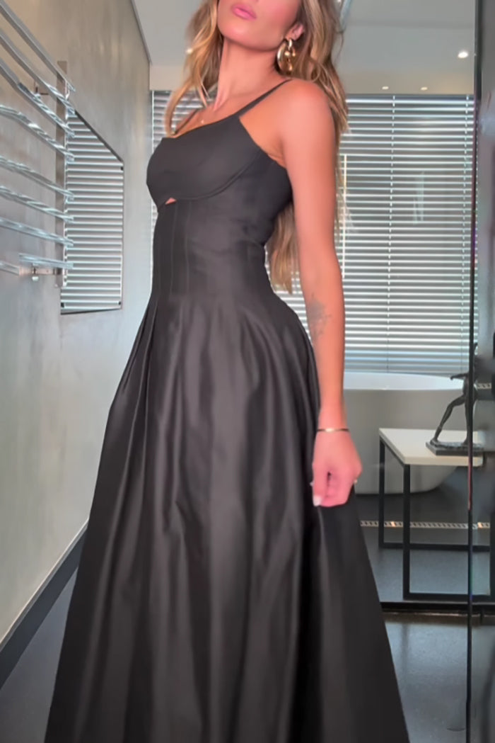 Fitted Cut Out Pleated Dress