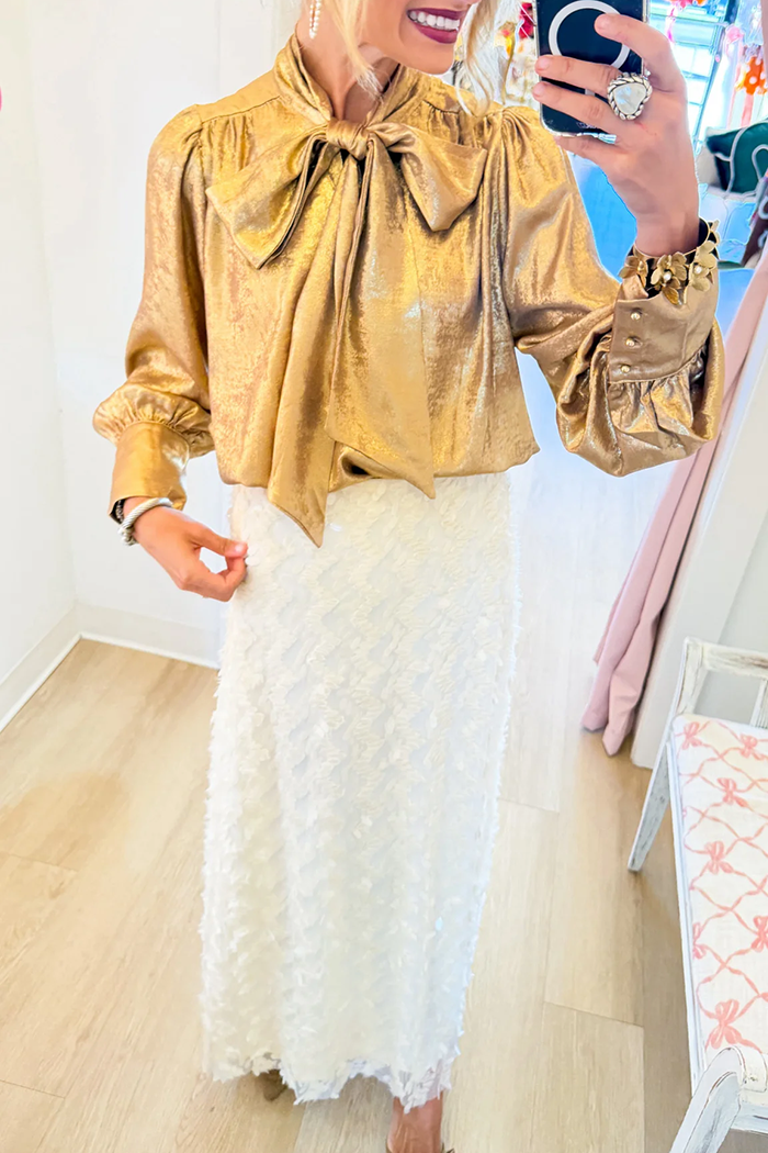 Ivory Sequin Maxi Skirt