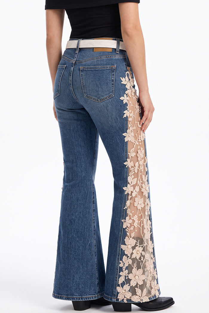 Wildflower Lace Flare Jeans
