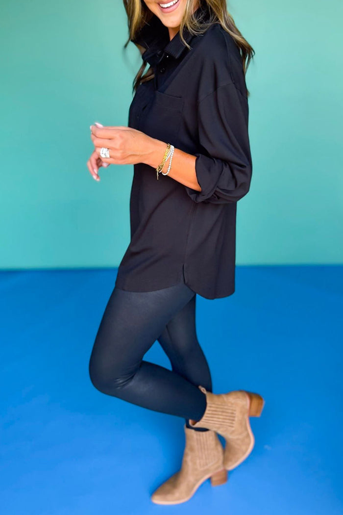 Black Faux Leather Leggings