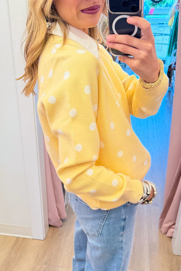 Polka Dot Long Sleeve Cardigan