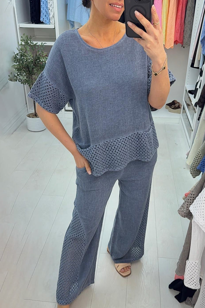 Crochet Trim Casual Co-Ord Set
