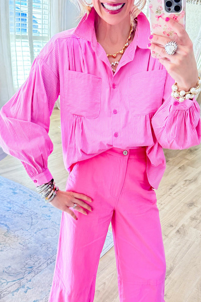 Pinstripe Button Down Top