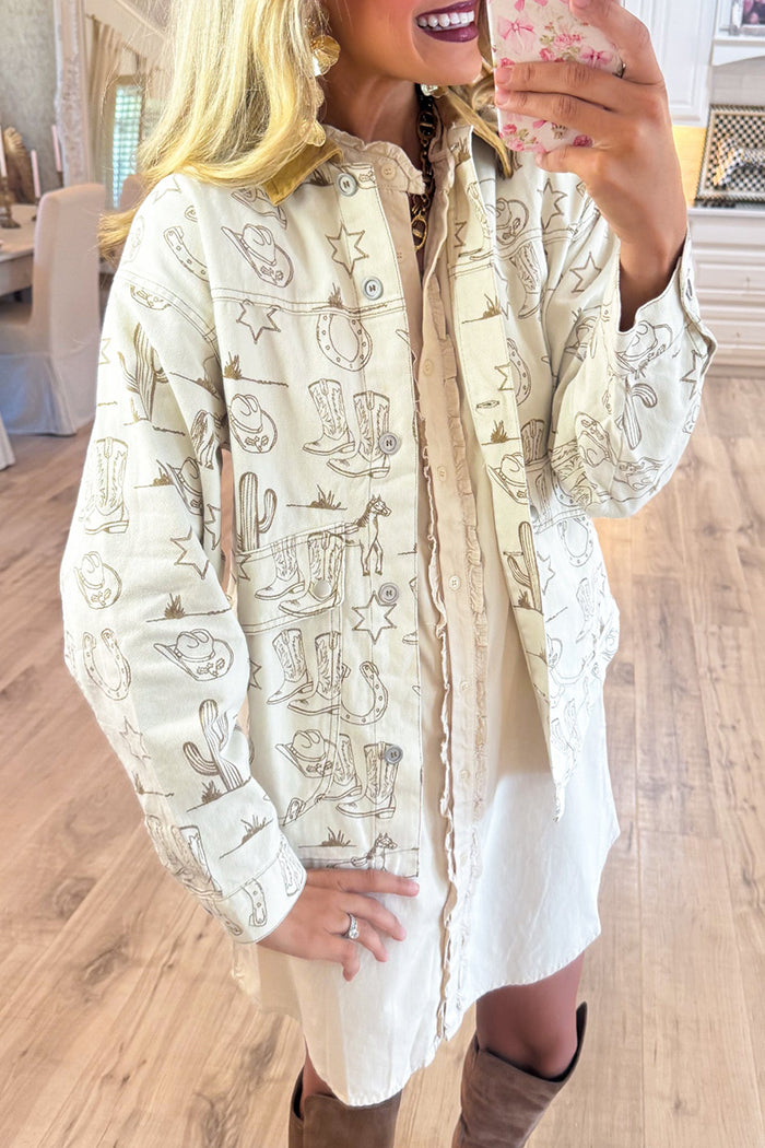 Washed Western Graphic Jacket