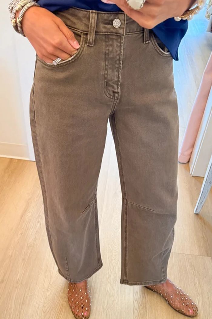 Casual Ash Wash Barrel Jeans
