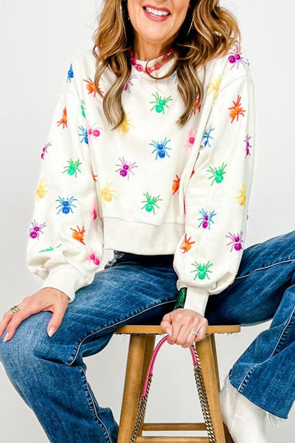 Multi Beaded Spider Sweatshirt