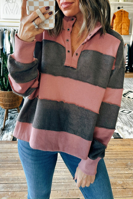 Casual Striped Print Top