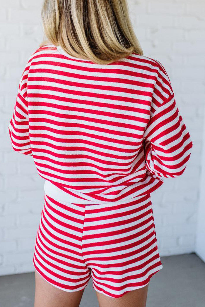 Casual Striped Short Set