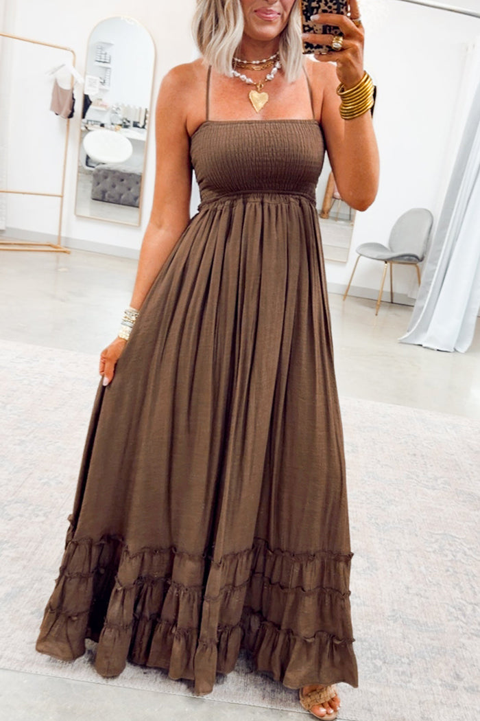 Smocked Halter Maxi Dress