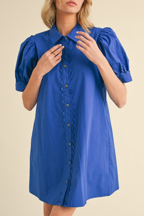 Casual Scallop Edge Dress