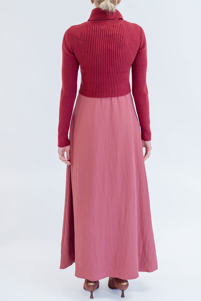 Pocketed Turtleneck Knit Two-Piece Set