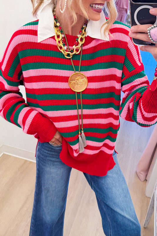 Multicolor Stripe Knit Sweater