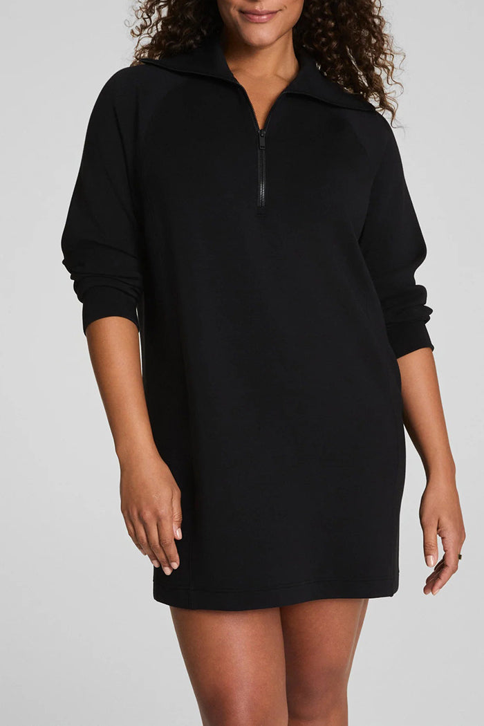 Collar Half-Zip Sweatshirt Dress
