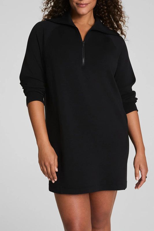 Collar Half-Zip Sweatshirt Dress