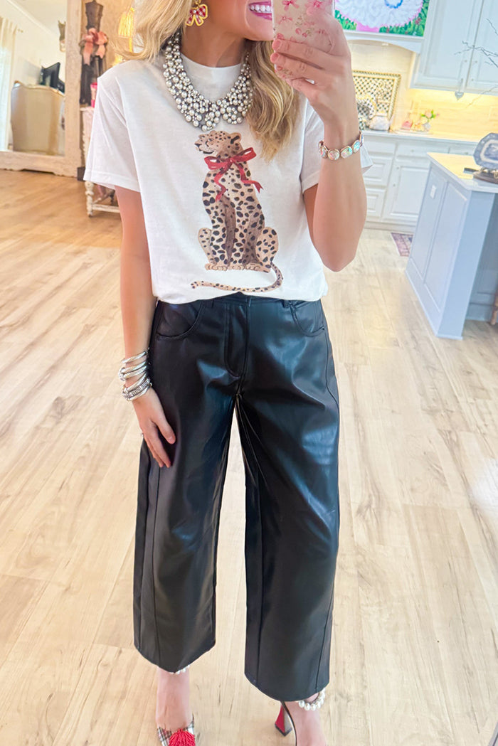 Casual Leopard Bow Tee
