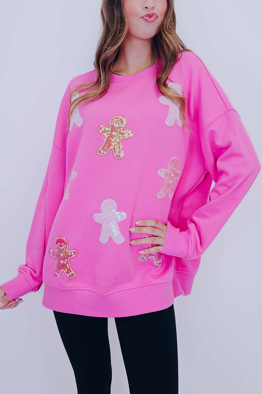 Spicy & Sparkly Gingerbread Man Sequin Sweatshirt