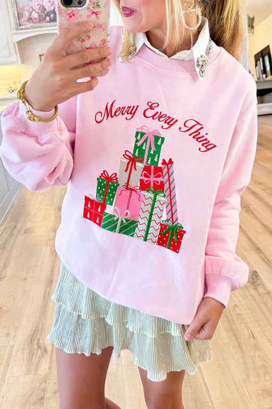 Merry Every Thing Pink Sweatshirt