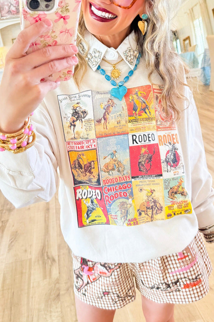 Vintage Cowboy Poster Long Sleeve Sweatshirt