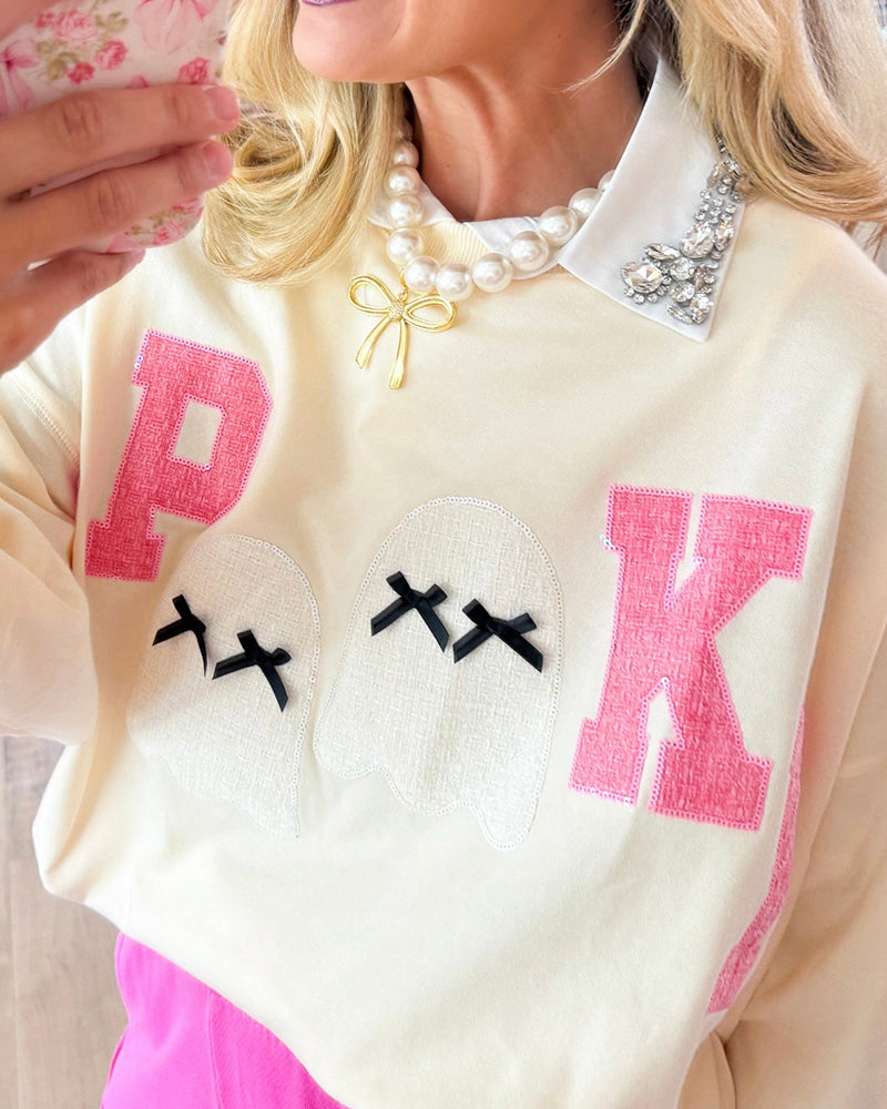 Halloween Contrast Patch Sweatshirt
