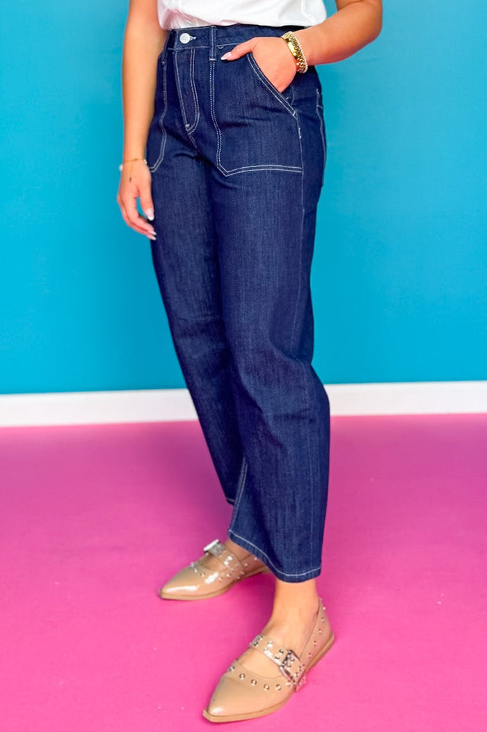 High Rise Barrel Leg Jeans