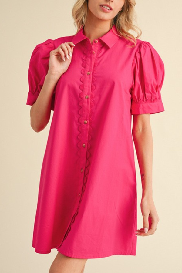 Casual Scallop Edge Dress