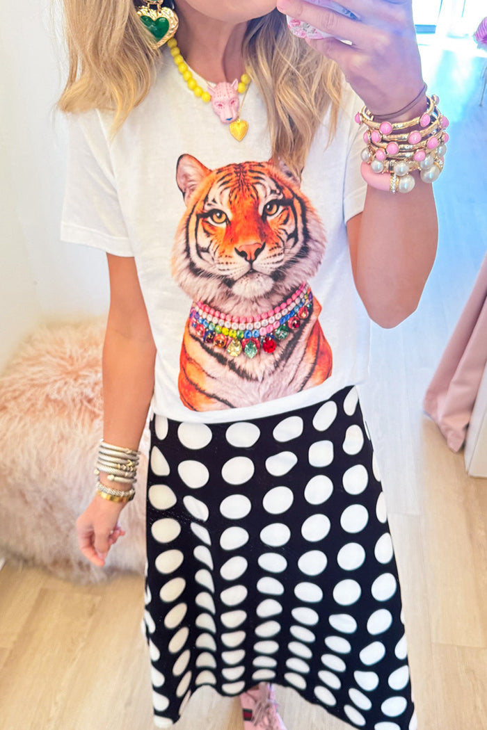 Crew Neck Short Sleeve Tiger Graphic Tee