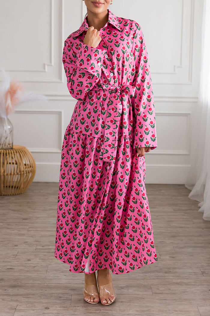 Floral Tie Detail  Maxi Dress