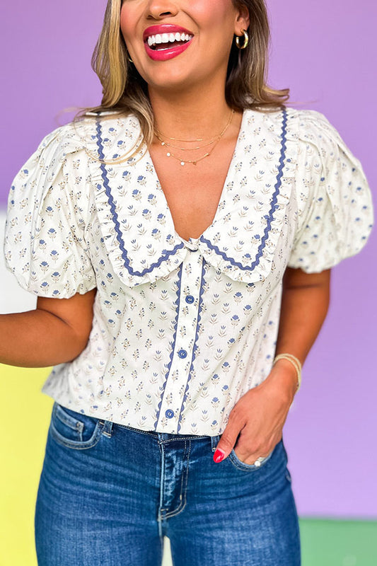Puff SLeeve Floral Top