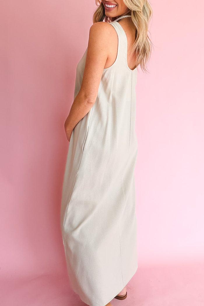 Casual Sleeveless Straight Maxi Dress