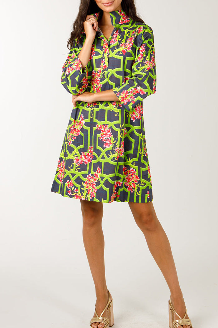 Casual Geometric Floral Dress