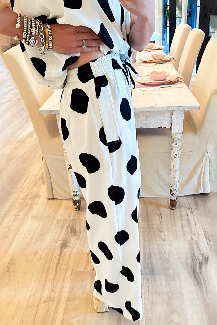 Casual Polka Dot Pant Set
