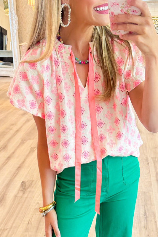 Casual V-Neck Tie Top