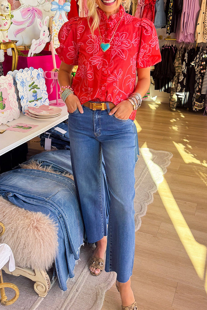 High Rise Cropped Wide Leg Jeans