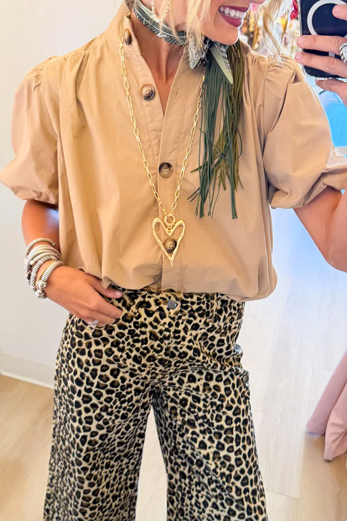 Puff Sleeve Bubble Hem Top