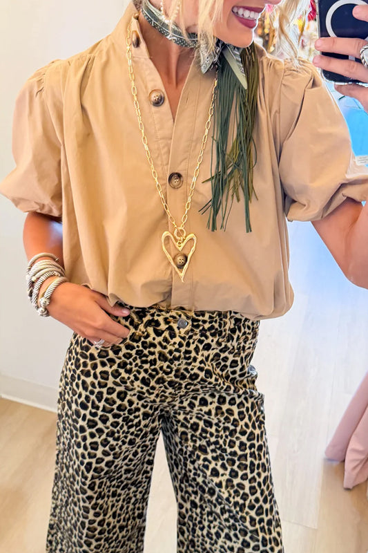 Puff Sleeve Bubble Hem Top