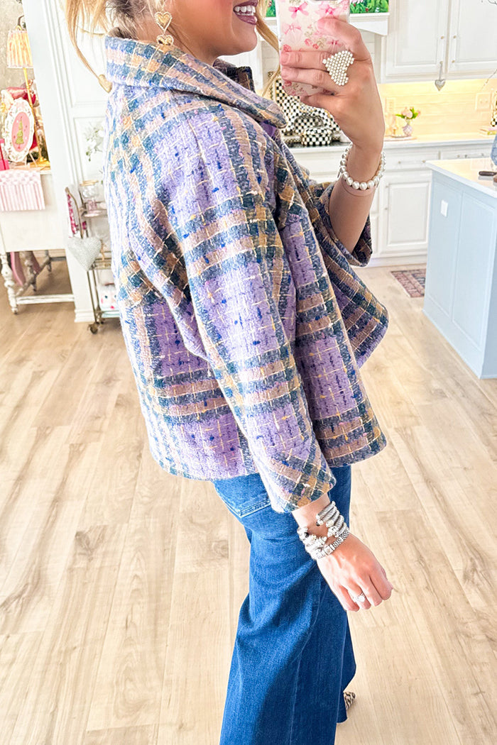 Purple Swing Plaid Jacket