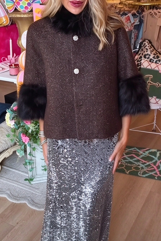 Brown Fur Trim Jacket