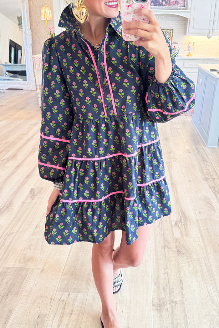 Flower Long Sleeve Dress