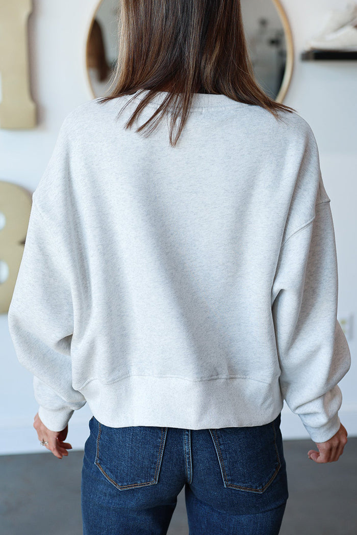 Oversized Round Neck Batwing Sleeve Sweatshirt