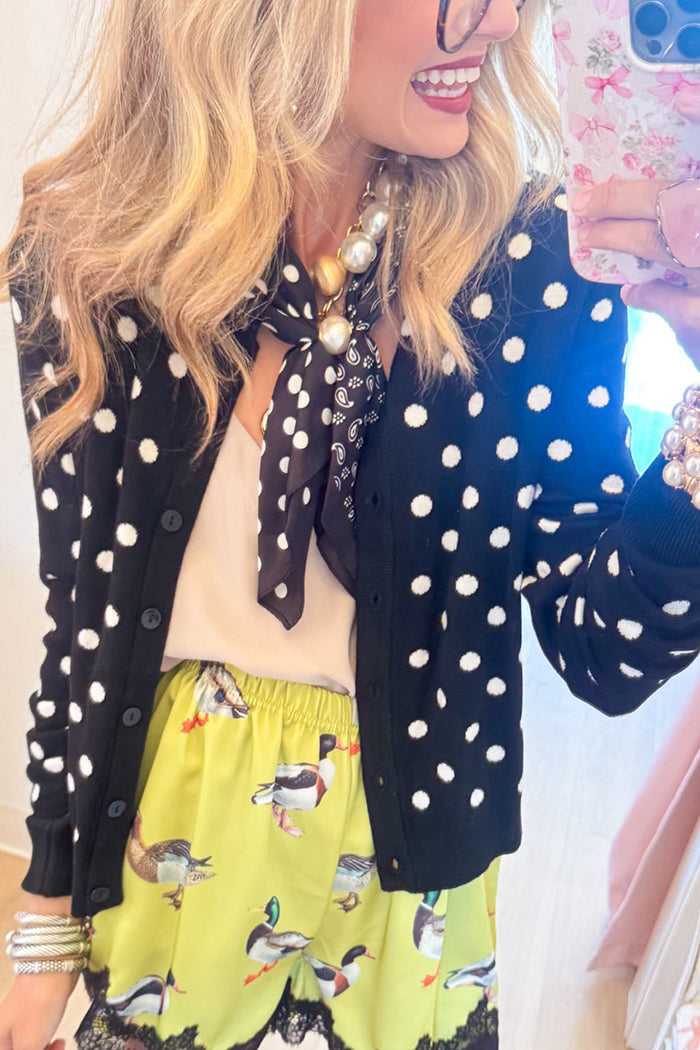 Polka Dot Long Sleeves Cardigan