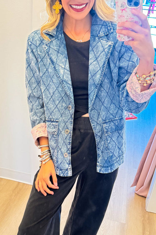 Snow Wash Pocket Quilted Jacket