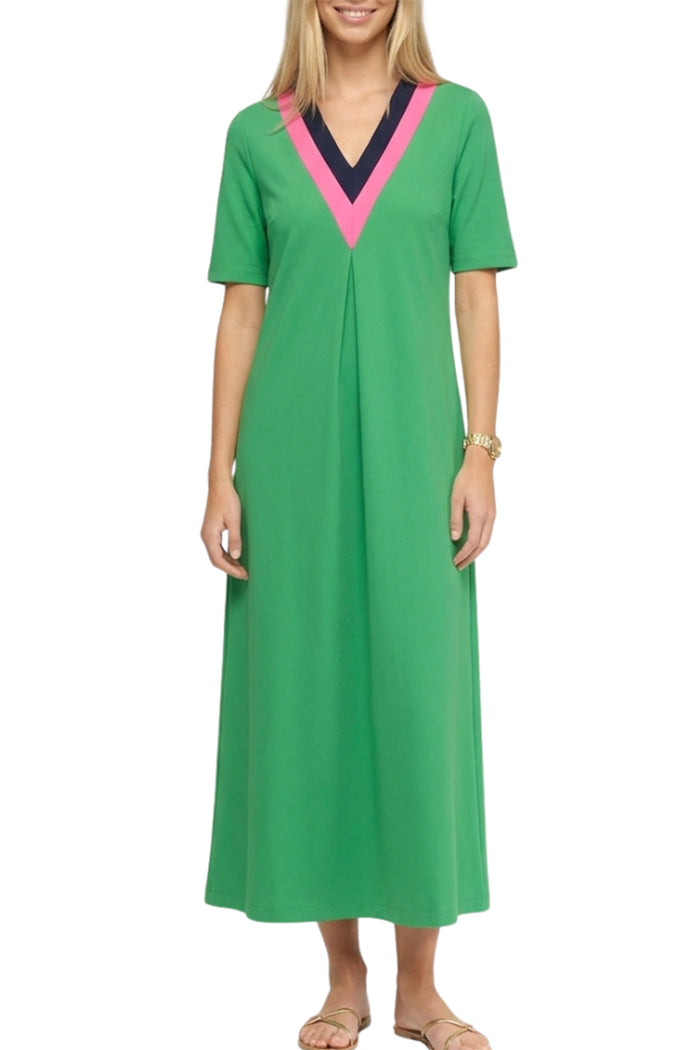 Color Block Contrast Trim Maxi Dress