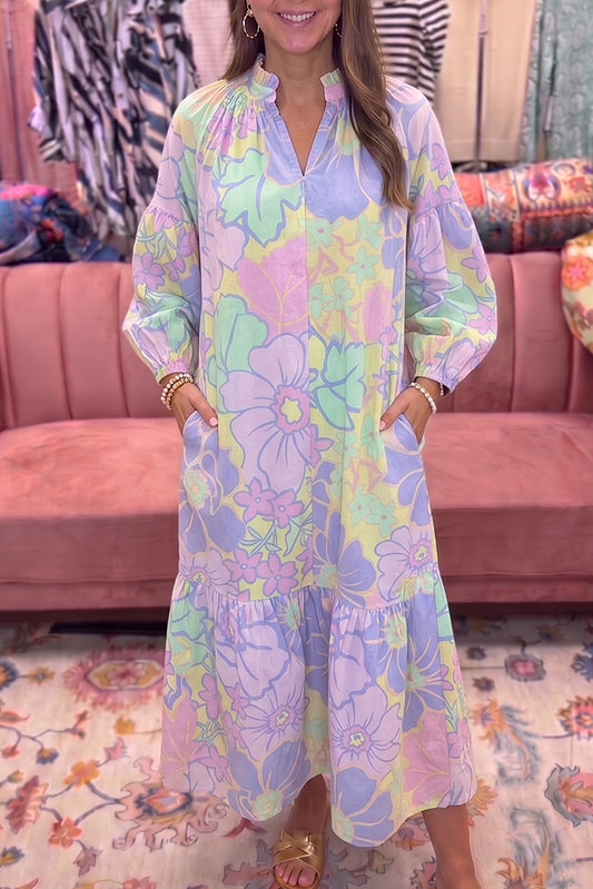 Floral Long Sleeve Maxi Dress
