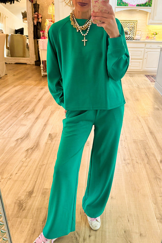 Casual Scuba Pullover Pants Set