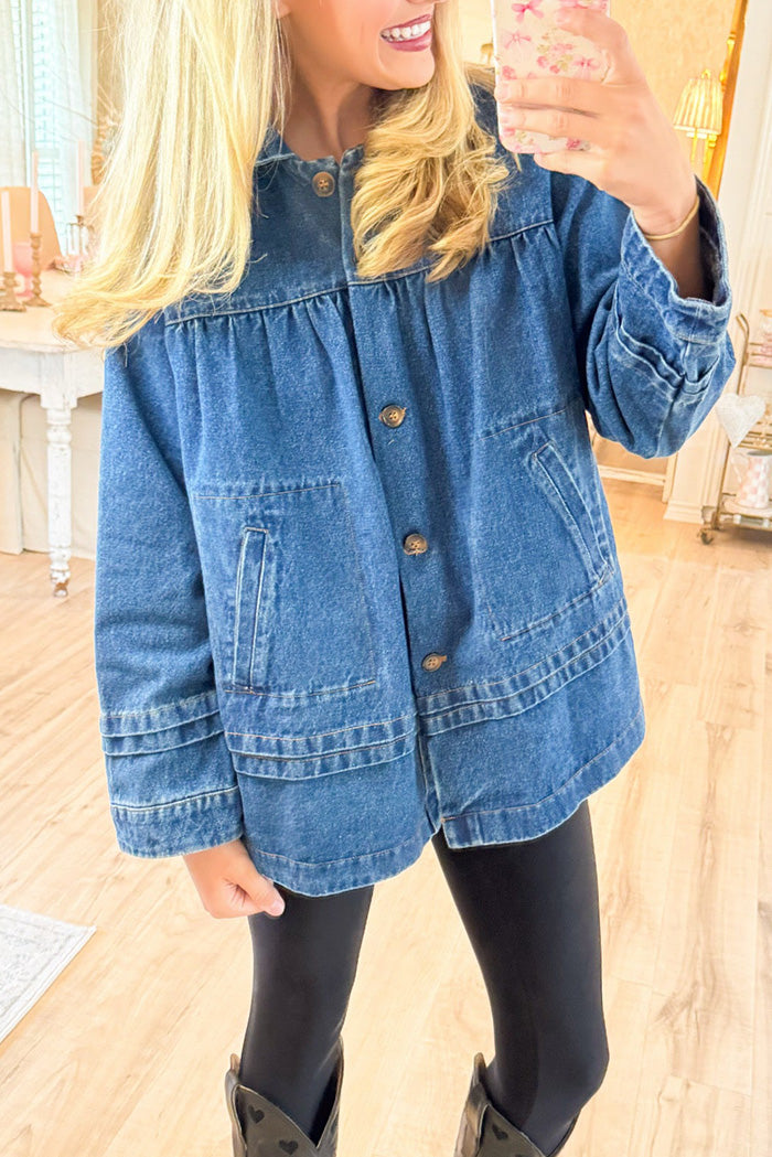 Front Button Pocket Denim Jacket