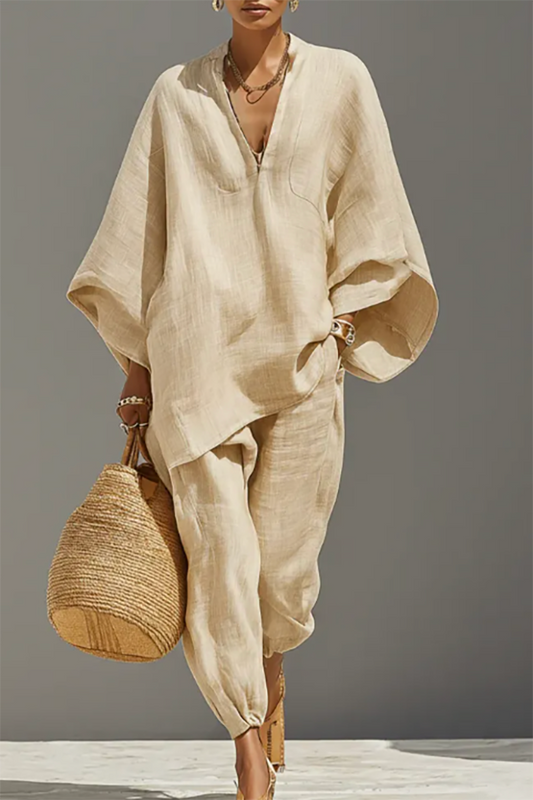 Batwing Sleeve Tapered Pant Two Piece Set