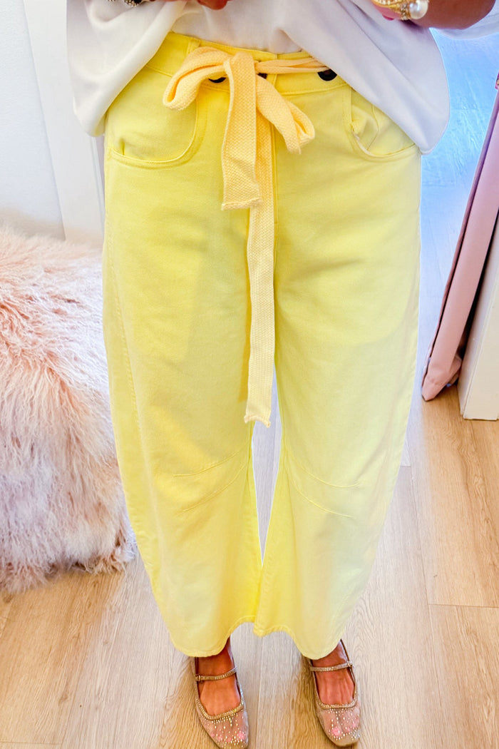 Light Yellow Barrel Jeans