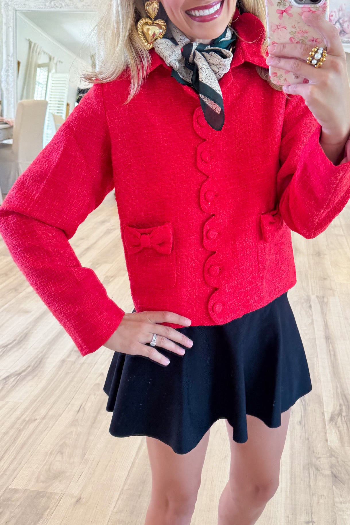 Red Scallop Tweed Jacket
